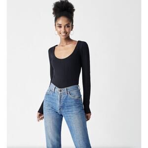 FAHERTY Legend Rib Monroe Bodysuit In Black {A54}